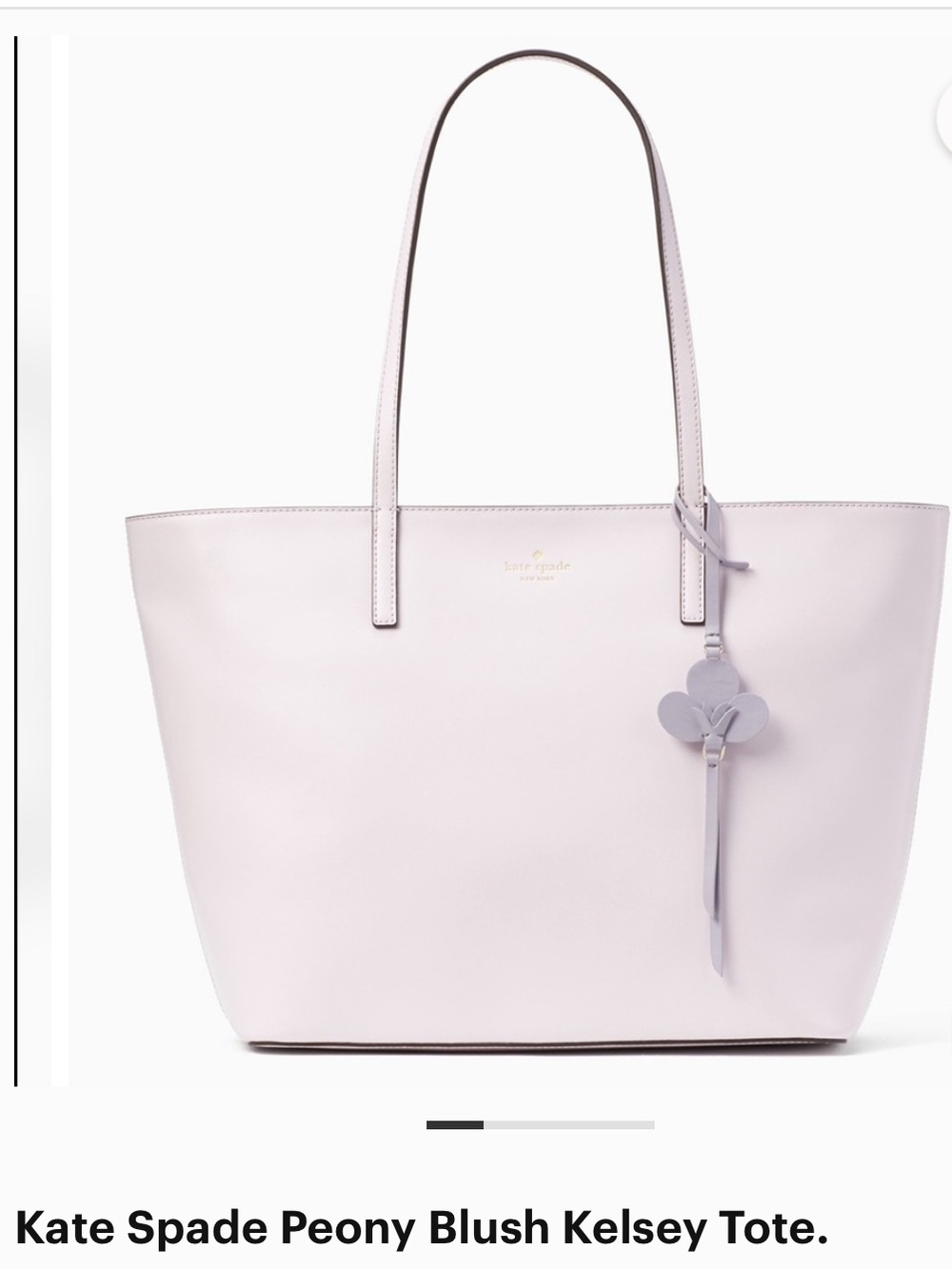 kate spade Kelsey Peony Blush Leather Tote with Charm